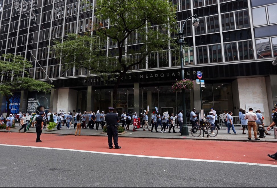 die-in at pfizer hq